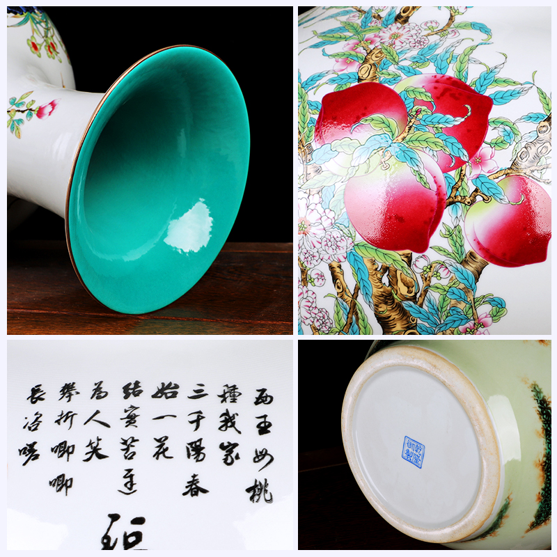 Jingdezhen large ground ceramic vases, flower arrangement craft sitting room of Chinese style household adornment TV ark, furnishing articles