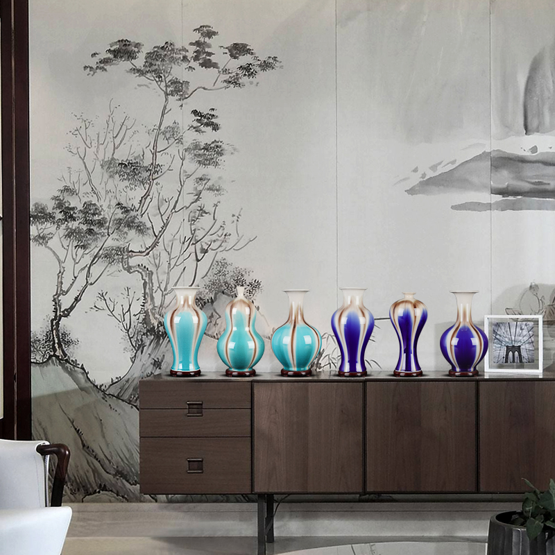 Modern creative up with jingdezhen ceramic vase sitting room place open piece of flower arrangement, wine cabinet mesa that occupy the home decoration