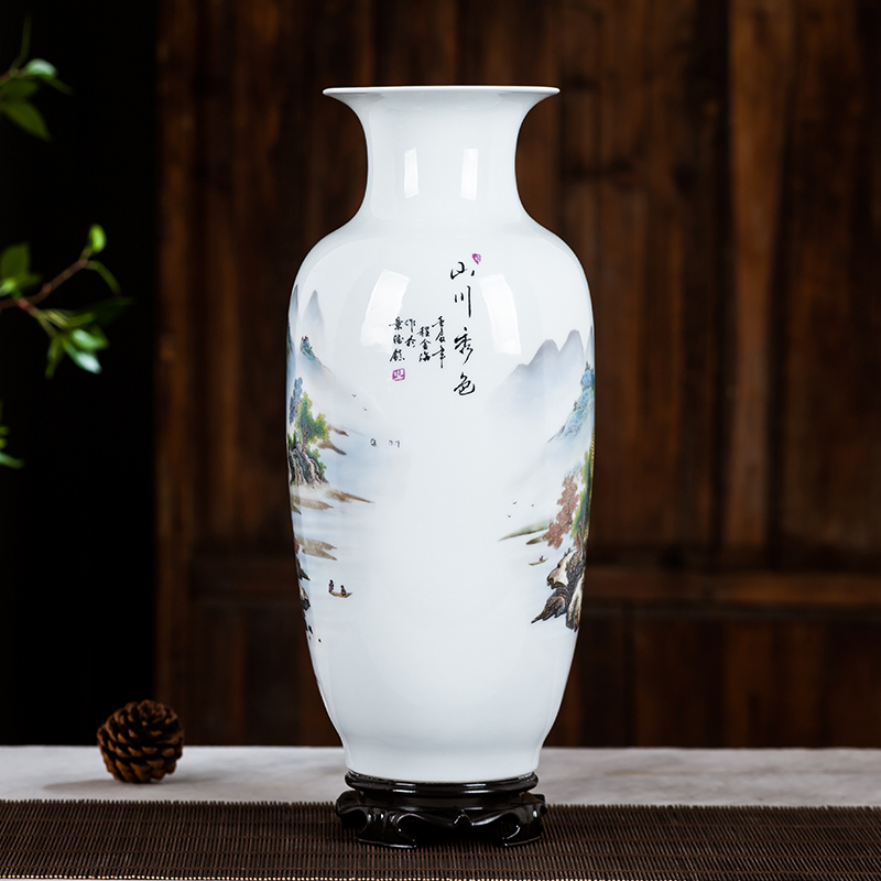 Jingdezhen ceramics vase furnishing articles flower arrangement is contracted and I sitting room home wine ark, adornment porcelain of furnishing articles