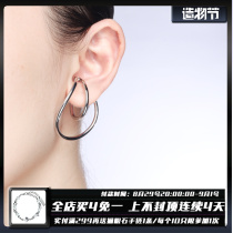1STXULIE ear clip niche design cold scenery surface structural lines minimalist and versatile ear piercing-free earrings for men and women