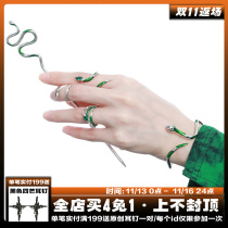 Sterling silver snake ring on Slytherin magic fingertips original niche design joint ring snake house girl