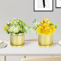 Sample Board Room Living Room Tea Table Emulation Flower Decoration Flower Pendulum with light extravagant gold vase flower arrangement table fake flower furnishing