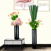 Pink Fake Flower Emulation Flower Living-room Floor Vases-Like Board Room Bedroom Room Decorated Flower Tulip Flower Art Pendulum Pieces