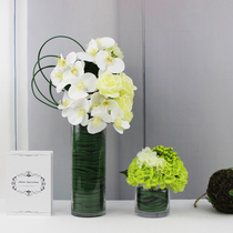 Nordic style fake flower simulation flower modern simple model living room decoration Rose glass vase flower arrangement ornaments