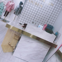 Light luxury cashier shop small clothing store counter simple modern beauty salon bar company front desk reception desk