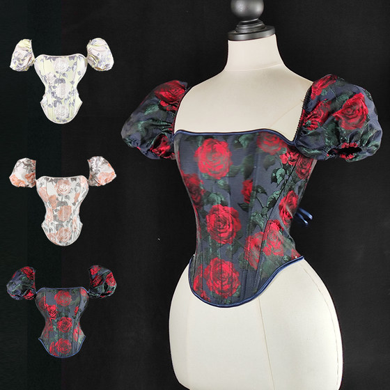Disney Chinese princess retro palace puff sleeve short top for women summer rose printing fish bone bracelet
Disney Chinese princess retro palace puff sleeve short top for women summer rose printing fish bone bracelet