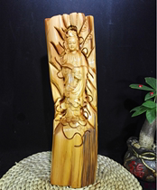 Thuja log Guanyin Wealth God Tat exquisite creative reverse flow incense crafts Buddha supplies gifts