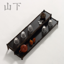 Zizhu mat tea cup rack Double bamboo cup rack Household tea storage display rack Teapot tea set rack Bamboo cup rack