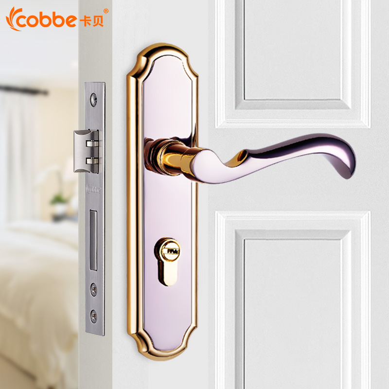 卡贝门锁室内卧室房门锁三件套简约卫生间门把手欧式木门锁具套装产品展示图1