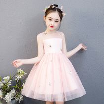 Childrens puffy gauze princess dress summer girl pink dress girl white gauze dress dress big child skirt