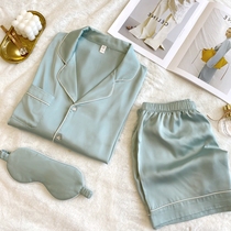 LOSTSOULS Japan Ice Silk Cool Net Red pyjamas women 2021 Summer short sleeves Home Clothing Silk two sets