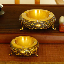 Creative European pure copper ashtray decoration Home living room office pure copper carved ornament gift decoration