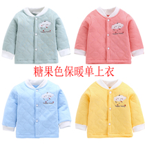 Female baby male baby spring and autumn winter clothes single coat cotton newborn baby childrens cardigan warm