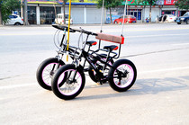 Double three-person four-wheel steering wheel bicycle Classic taxi sightseeing car Couple car Asynchronous