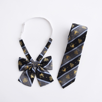 Japanese student school uniform bow tie tie leaf embroidery bow tie striped bow tie JK uniform collar flower couple