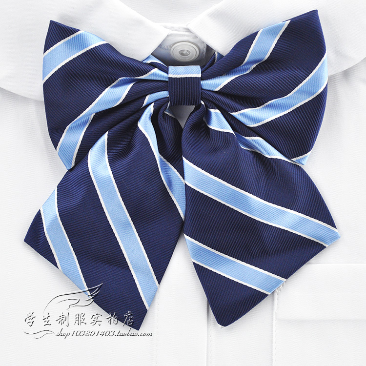 jk制服领结 工作服领结女 校服衬衫领花蝴蝶结 条纹皇冠刺绣领结
