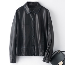 Henning Genuine Leather Clothing Jacket Woman 2021 Fall Han Edition Hull Sheep Peeler Car Tide Jacket Short small sub