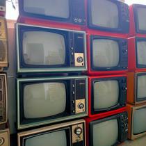 Black and white TV set nostalgic 80 90s old antique old objects real machine film and TV prop restaurant swing piece
