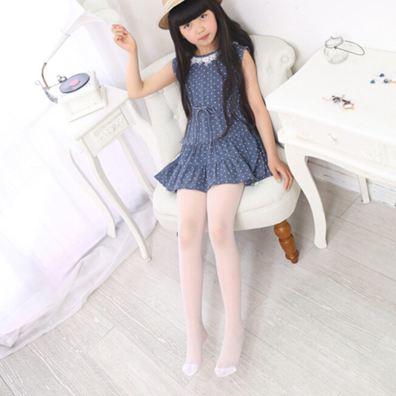 儿童肉色丝袜连裤袜夏季超薄款透肉白色舞蹈袜子女童肤色打底裤