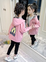 Girls' autumn coat 2022 new Western style big kids spring autumn hooded top Korean style trendy little girls jacket