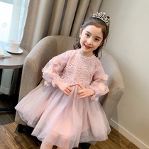 girls' autumn dress 2022 new western style big kids long sleeve spring autumn girls' mesh casual princess dress