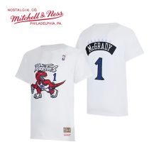 Mitchell Ness Maddie Maddie TMAC Raptors Home Big Dragon MN Vintage Basketball Short Sleeve T-shirt