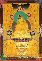 Pure gold leaf Tibetan king Bodhisattva Nepal pure hand painted pure handmade Tibetan Datang Dang card hanging painting large size
