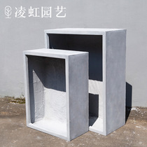 Dazzling extra-large rectangular cement flower pot road partition balcony seed magnesium mud flower altar brief Nordic landscaping plant