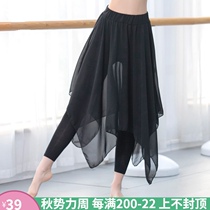 Classical modern dance practice pants Dance culottes irregular elegant half-body yarn skirt performance clothing female adult