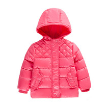 (Shopping mall same model) cotton fruit autumn and winter New 1-5 year old children with hats down jacket white duck down jacket