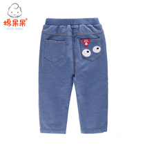 (Shopping mall same model) cotton fruit winter childrens clothing 1-5 year old boy padded velvet warm trousers jeans