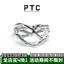PTC small crowdpersonality irregular design twigs twine lukewarm wind without hole through body S925 pure silver ear clip