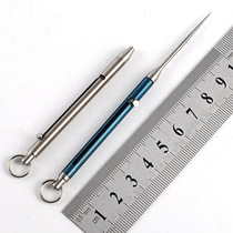 Titanium alloy spring telescopic one-piece toothpick Push-pull portable simple fruit sign portable emergency tooth needle toothpick tube