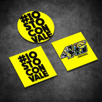 Motorcycle sticker MOTOGP driver No. 46 waterproof reflective personality sticker scratch decorative sticker fluorescent yellow modified car sticker