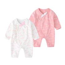 Baby conjoined clothes baby 0-1 years old autumn and winter monk clothing infant cotton pajamas
