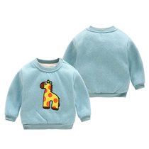 (Broken code clearance) male and female baby plus velvet coat autumn winter baby outside small childrens coat baby base shirt