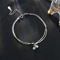 Double bell Bell Hand Chain Han Edition Brief Creativity Lukewarm Design Small Crowdstudent Hand Ring Gift Woman