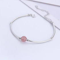 Transit Everest Bracelet Strawberry Crystal Powder Crystal Bracelet Han Edition Brief Fresher Student Sons Gift Woman