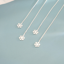 s925 pure silver snowflake earline female Korean version of simple temperamental long style stream suearrings 2019 new web red tides earrings