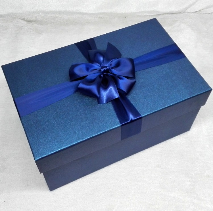 高档蓝色超大号婚纱礼品盒长方形西装礼物盒礼服衬衫包装礼盒定做