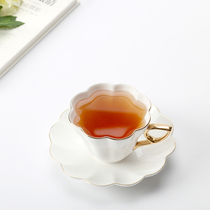 Flower type new white 1 coffee cup set Cup and saucer Bone China cup creative simple ceramic