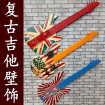 Wrought iron Guitar Bar creative wall decoration cafe wall decoration home background wall pendant British retro decorations