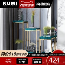 Golden flower frame Peacock green indoor special flowers save space Stainless steel light luxury living room flower bench landing