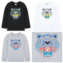 Europe Kenzo Takata Xian Three Autumn Winter Mens Boy Dress Tiger Head Long Sleeve T-shirt