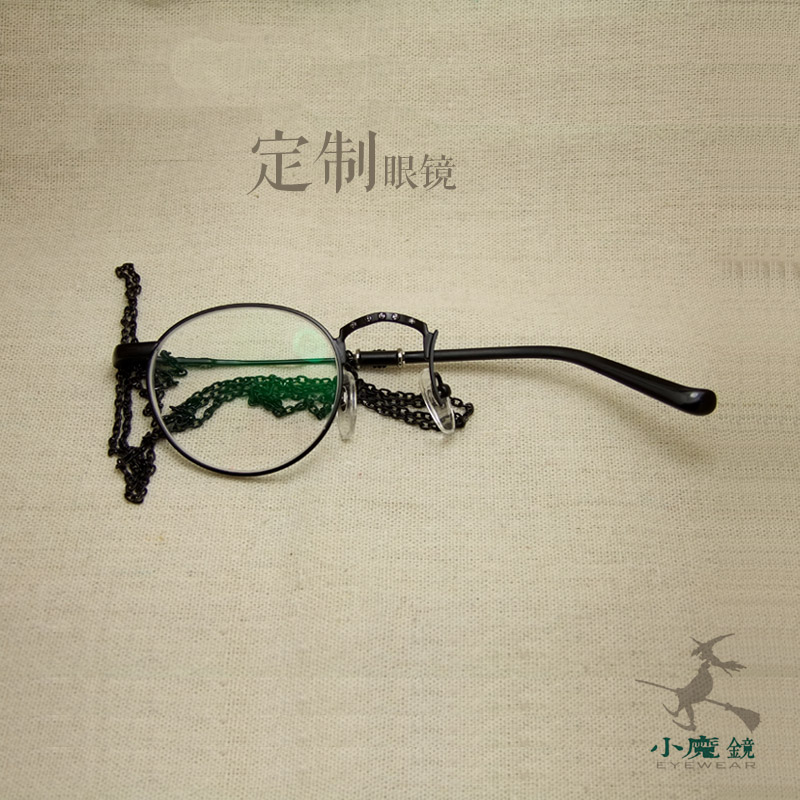 纯手工金属圆框单片眼镜欧式英伦贵族 男女眼镜架 西洋眼镜定制_7折