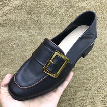 Brand withdraw the warehouse in 2023 spring of the heads low heel deep mouth female shoes dress work shoes small leather shoes