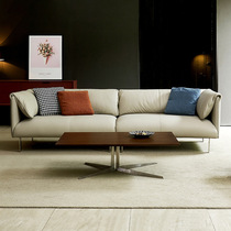 Nordic Office Sofa tea table Composition minimalist modern dermis Leather Head Layer Bull Leather Trio of Business Guests Reception Room