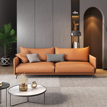 Office real leather sofa tea table combination suit business guests to receive modern minimalist Nordic Piart trio