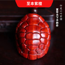 Authentic Indian small leaf red sandalwood rich armour world hand hand piece carved lucky turtle mahogany car pendant ornaments