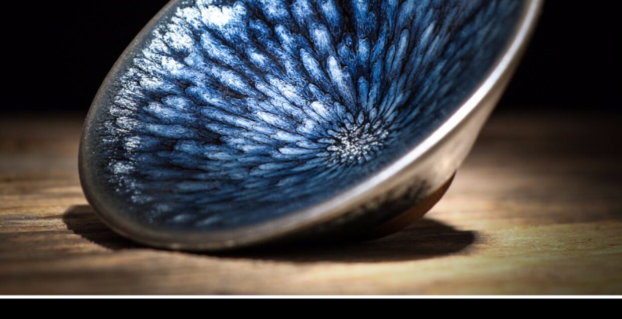 建阳建盏蔡龙手工油滴斗笠百花茶盏办公家用喝茶碗功夫茶杯主人杯